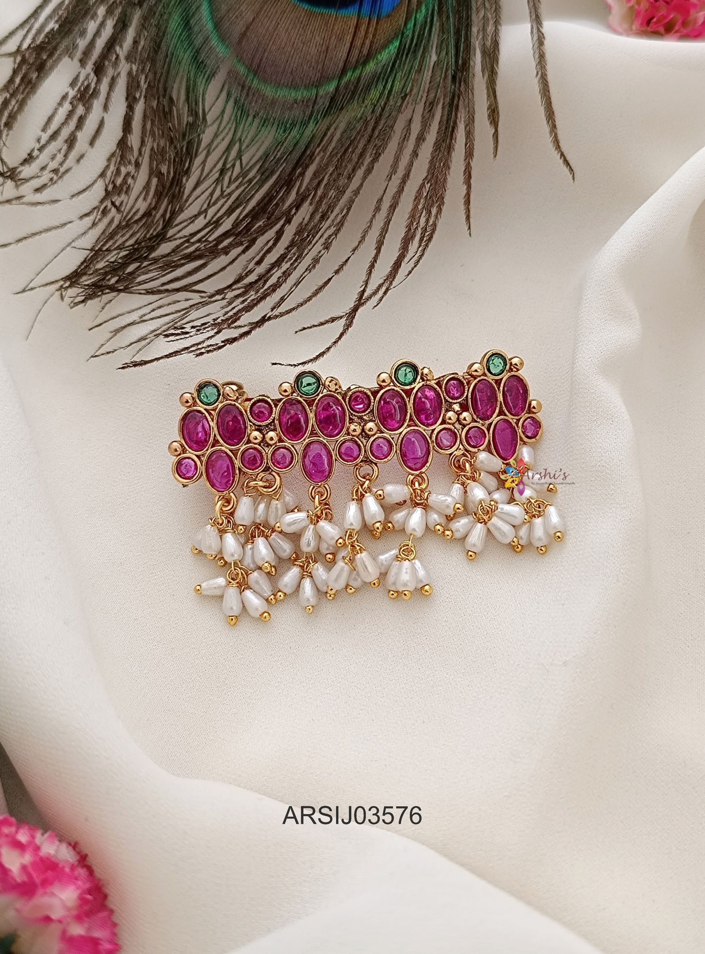 Kemp Stone Rice Pearl Hair Clip