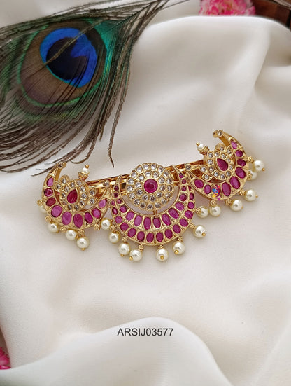 Three Half Moon Design Hair Clip