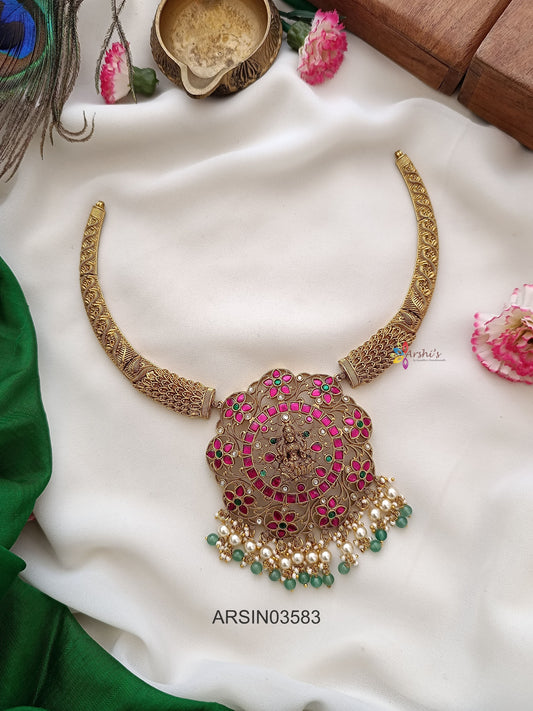 Jadau Kundan Pendant Kante Necklace