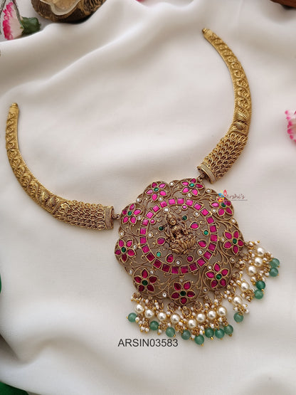 Jadau Kundan Pendant Kante Necklace