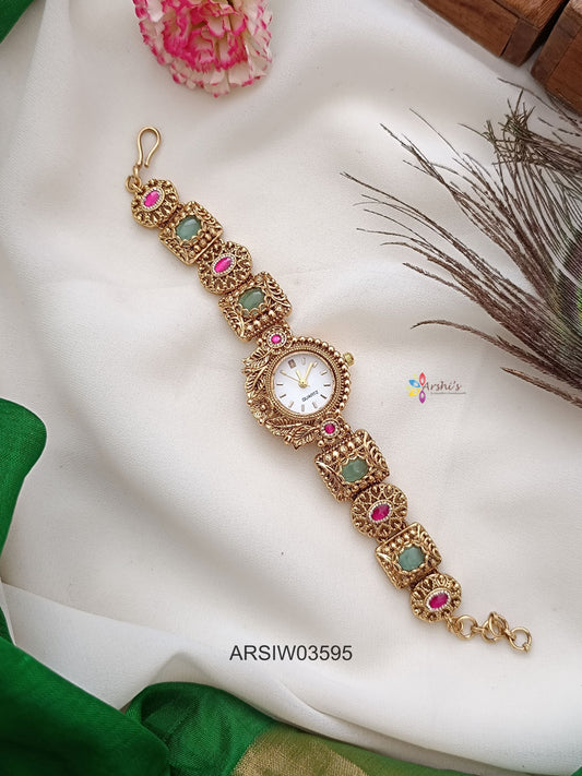 Antique Jadau Kundan Designer Watch