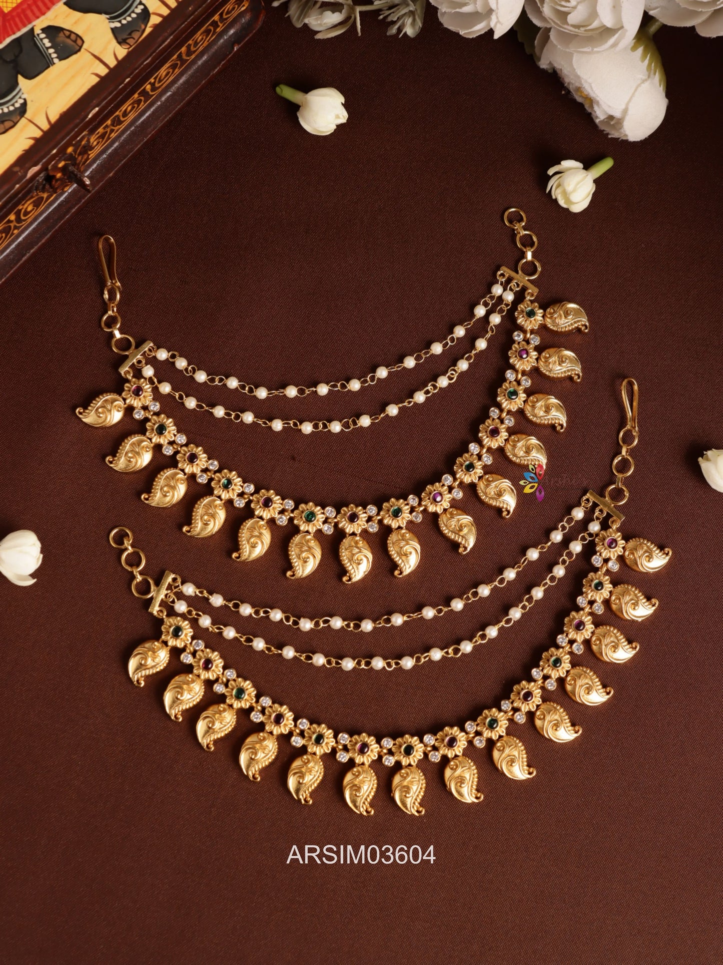 Mango Design Pearl Earchains