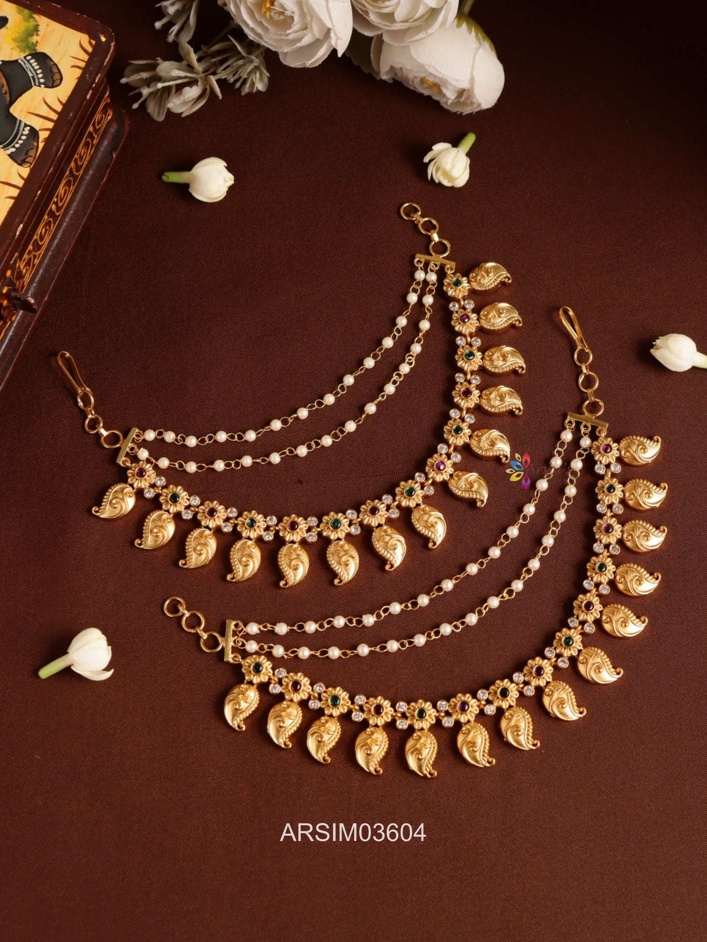Mango Design Pearl Earchains