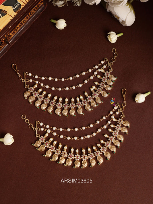 Mango Design Pearl Studded Earchains