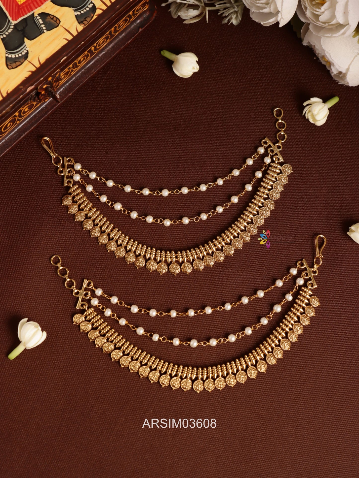 Antique Lakshmi Coin Earchains