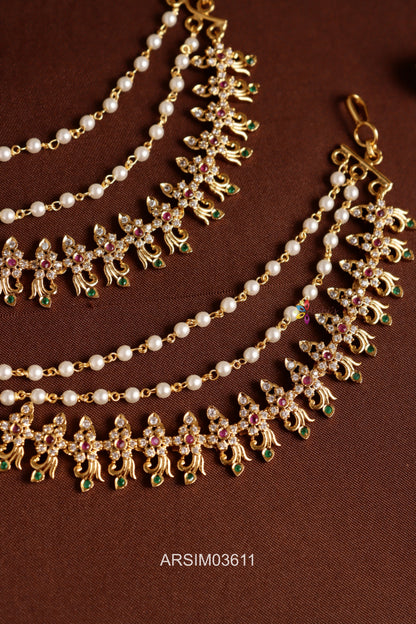 Flower Design Stone Earchains