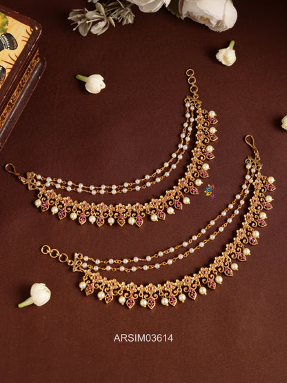 Flower and Pearl Layered Earchains