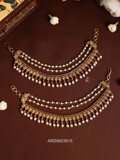 Antique Pearl Layered Earchains