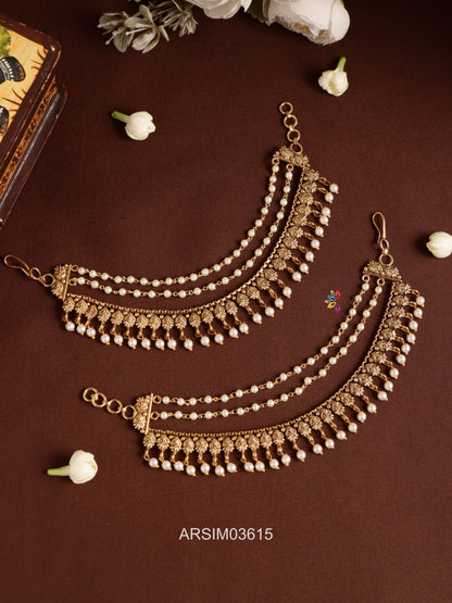 Antique Pearl Layered Earchains