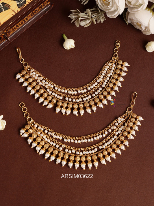 Antique Layered Pearl Earchains