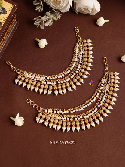 Antique Layered Pearl Earchains