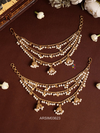 Layered Jhumki Drop Earchains