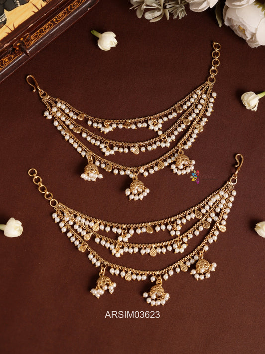 Layered Jhumki Drop Earchains