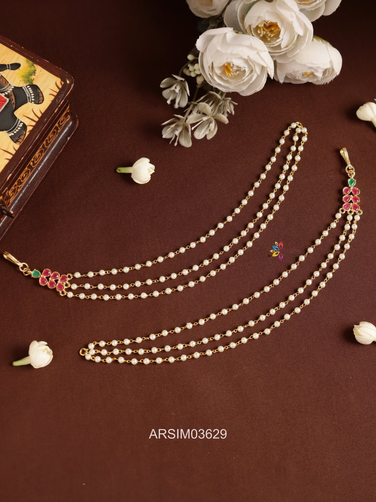 Three Layered Pearl Earchains