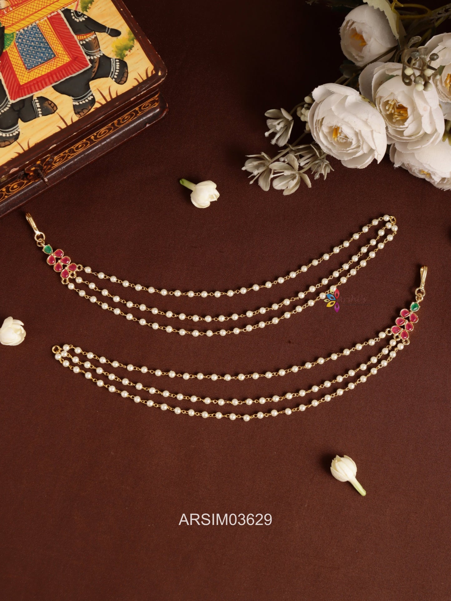 Three Layered Pearl Earchains