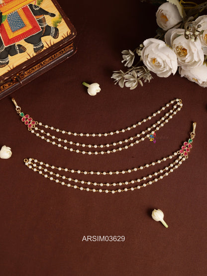 Three Layered Pearl Earchains