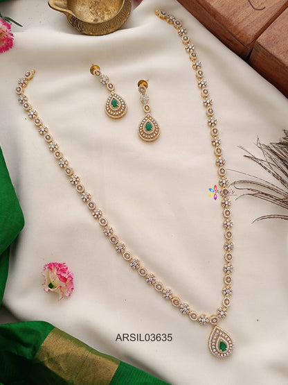Diamond Look Like Emerald Stone Long Haram