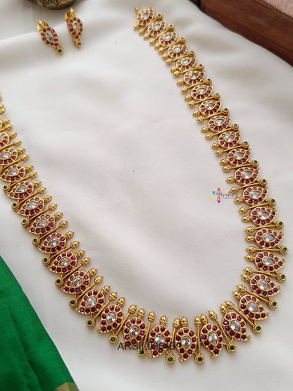 Mango Design Kemp and Green Stone Long Haram
