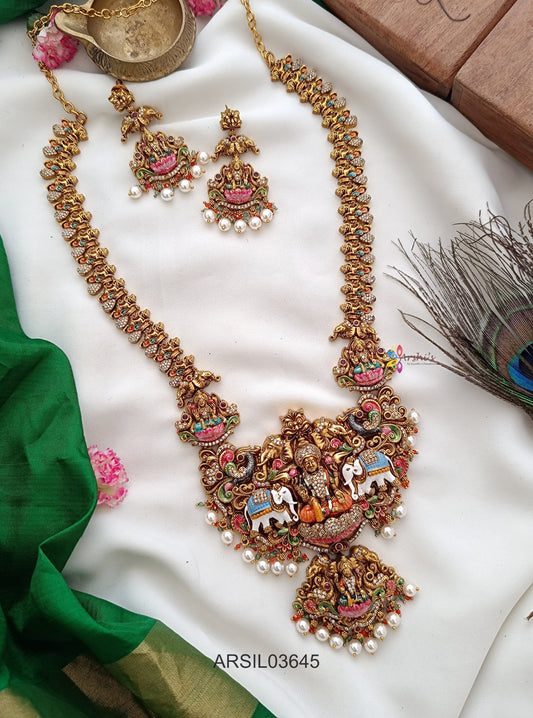 Gaja Lakshmi Meenakari Long Haram