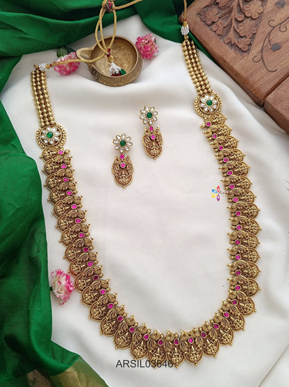 Jadau Kundan Lakshmi Coin Long Haram