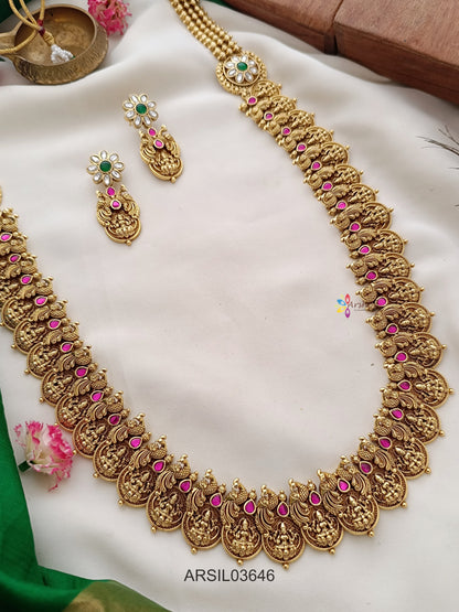 Jadau Kundan Lakshmi Coin Long Haram