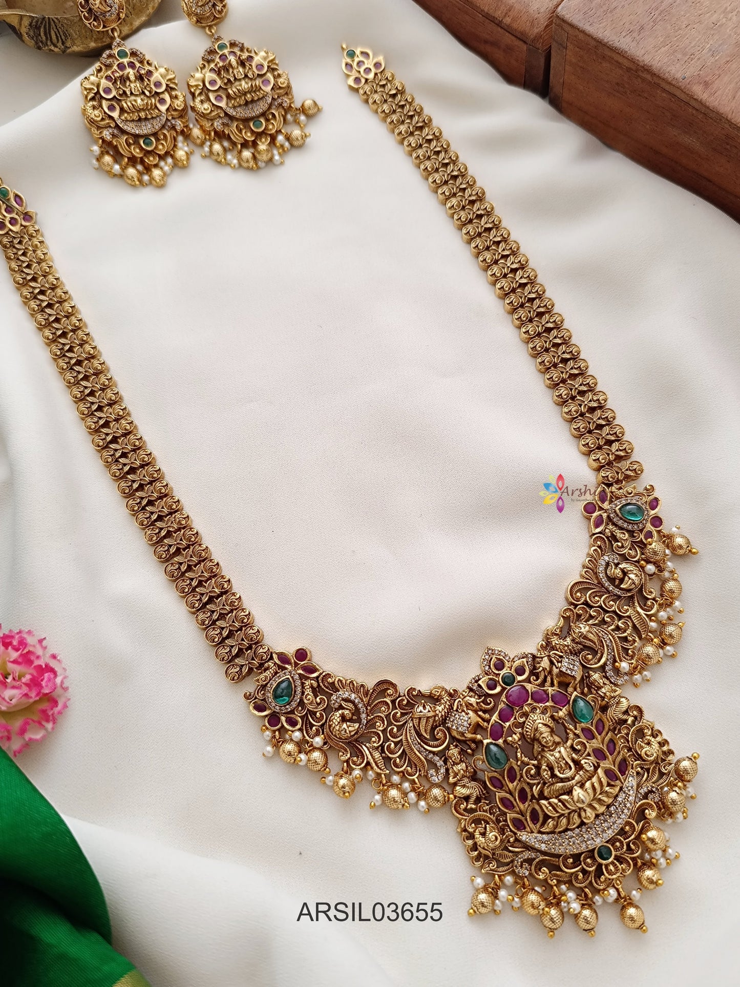 Matte Peacock and Lakshmi Long Haram
