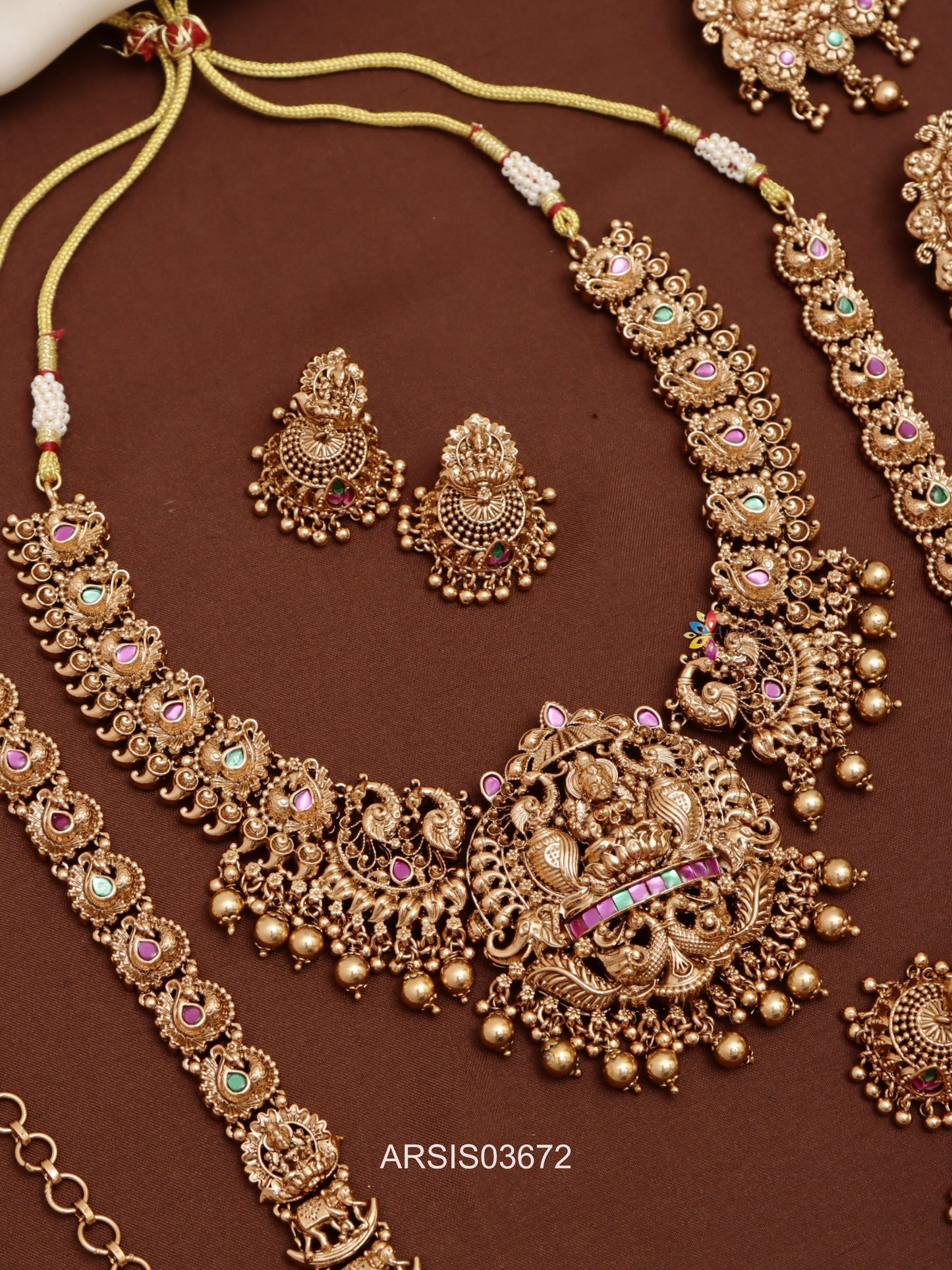 Lakshmi and Peacock Bridal Jewellery Set