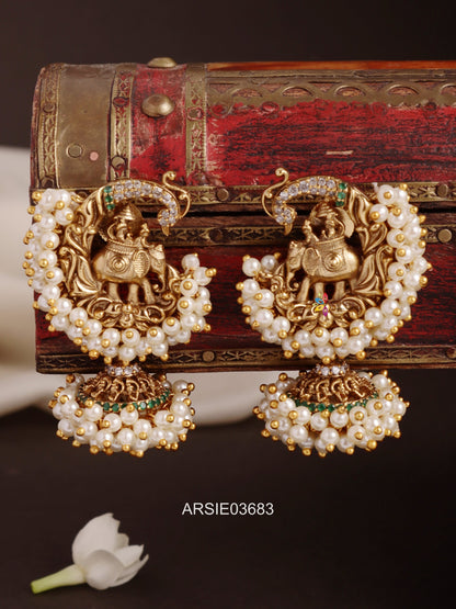 Elephant Pearl Studded Jhumka