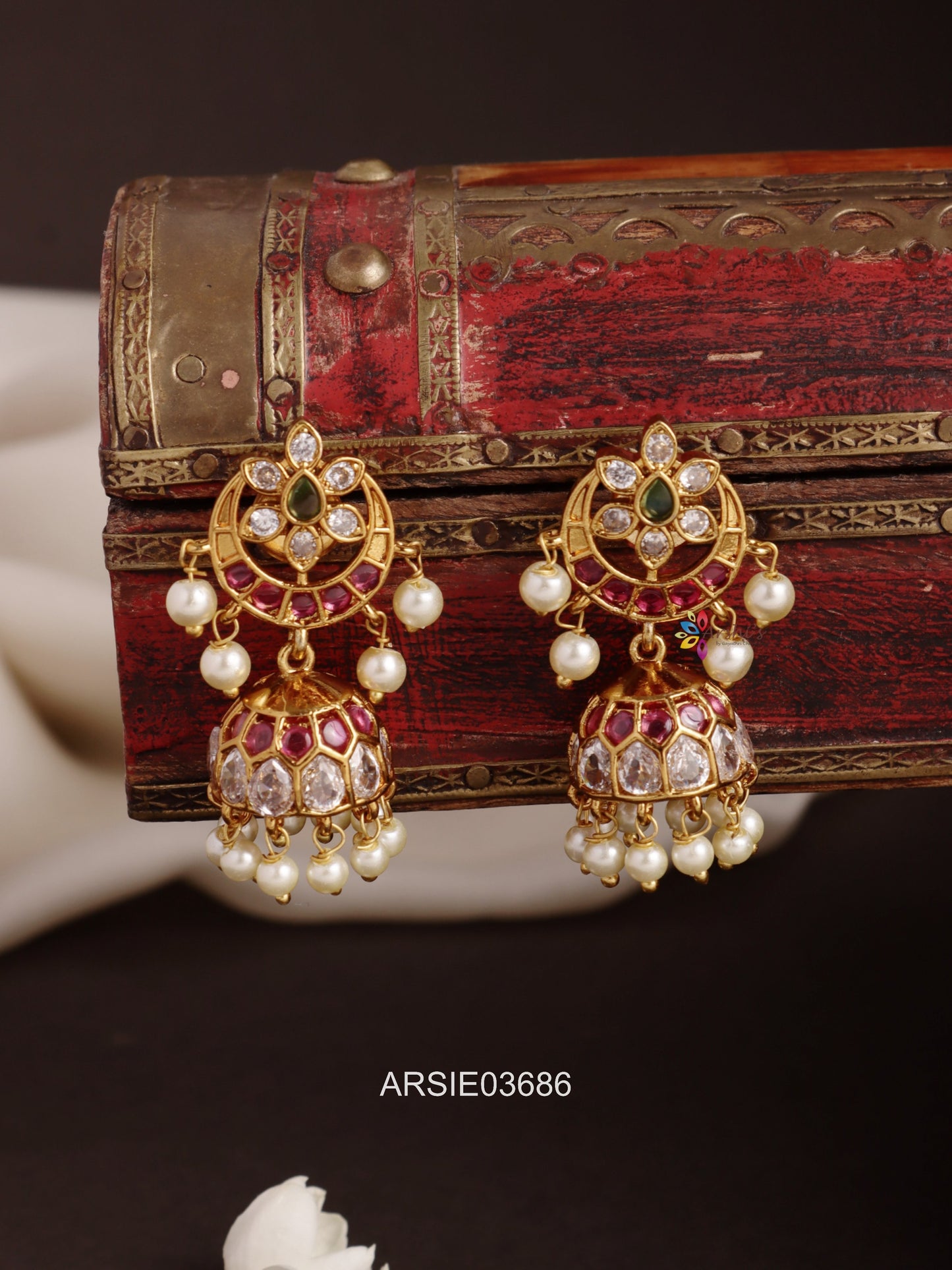 Half Moon Pearl Drop Earrings