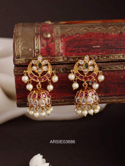 Half Moon Pearl Drop Earrings