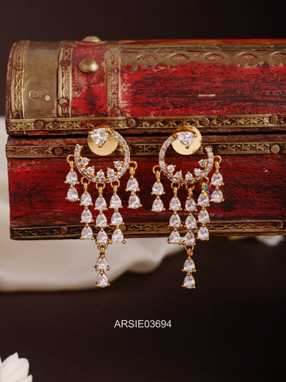 AD Stone Drops Chandbali Earrings
