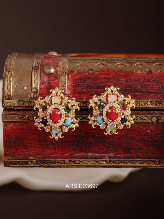 Navarathna Stone Ear Studs