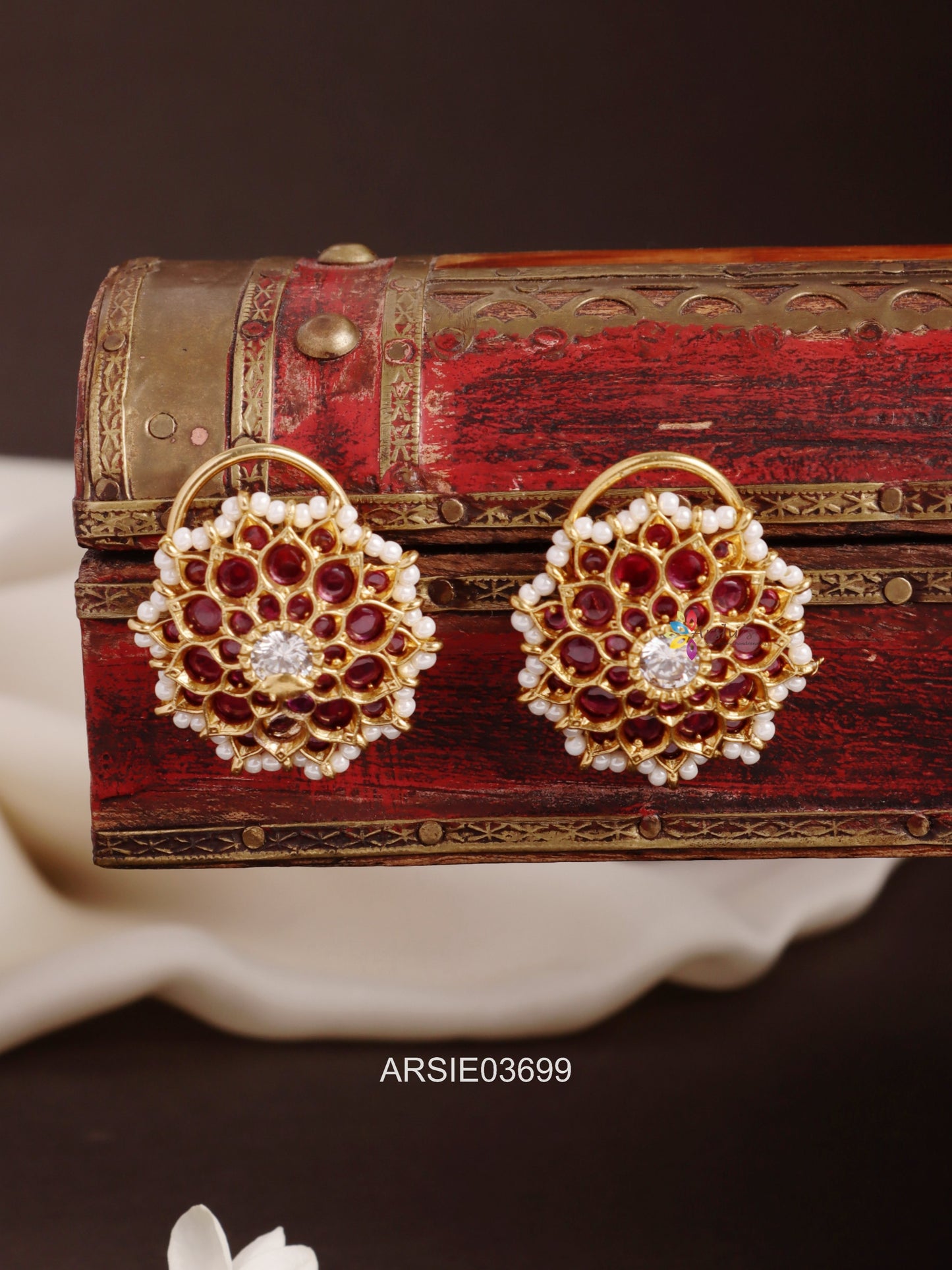 Kemp and Pearl Studded Ear Studs