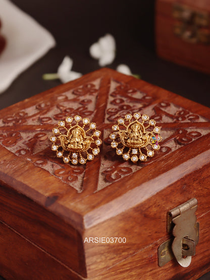 Lakshmi White Stone Studded Ear Studs