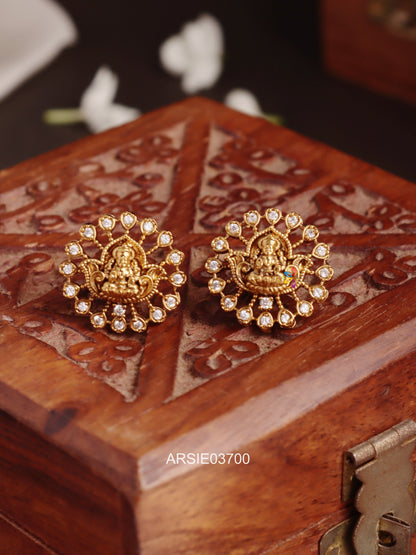 Lakshmi White Stone Studded Ear Studs