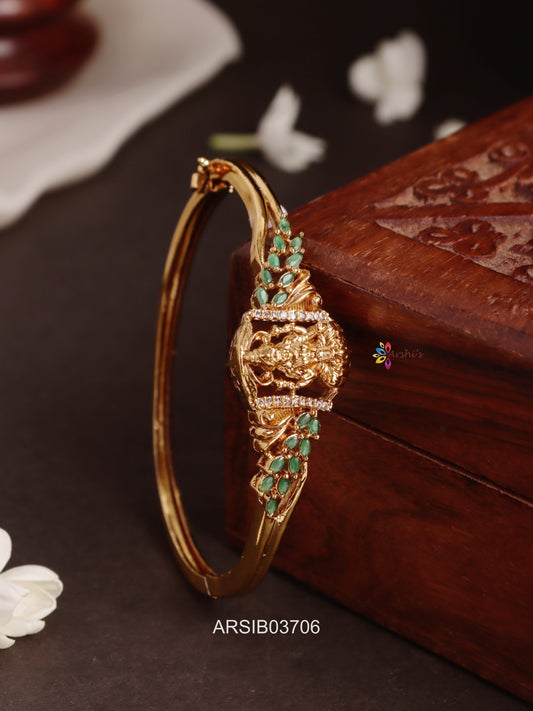 Lakshmi Green Stone Openable Bracelet