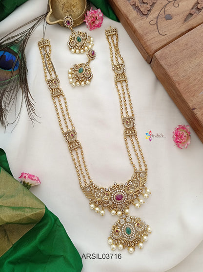 Three Layer Peacock Stone Pendant Haram