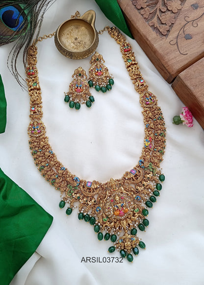 Bridal Peacock and Lakshmi Meenakari Haram