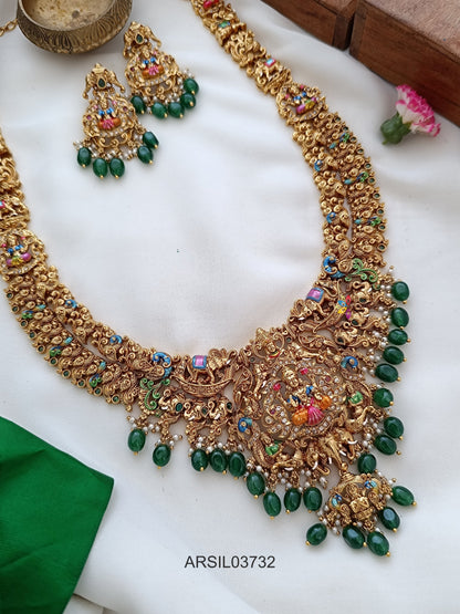 Bridal Peacock and Lakshmi Meenakari Haram