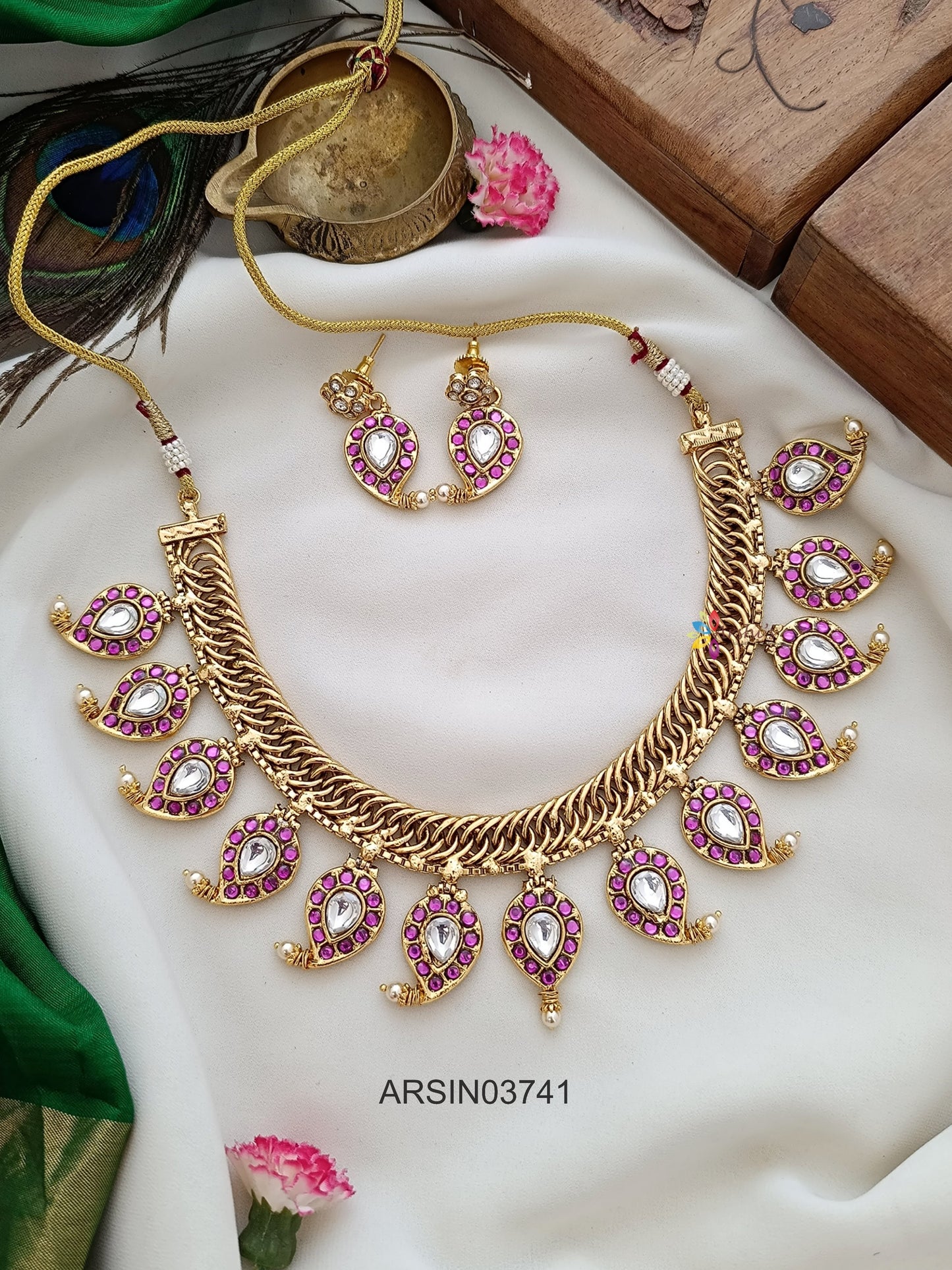 Reversible Jadau Kundan Jalebi Necklace