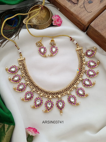 Reversible Jadau Kundan Jalebi Necklace