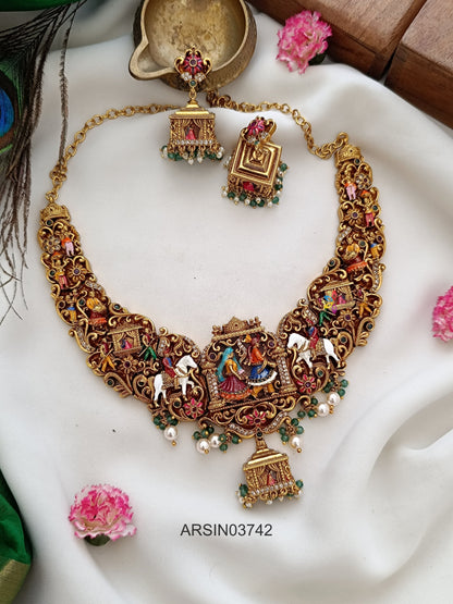 Temple Meenakari Necklace