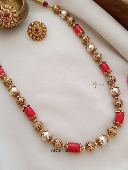 Pearl and Coral Necklace
