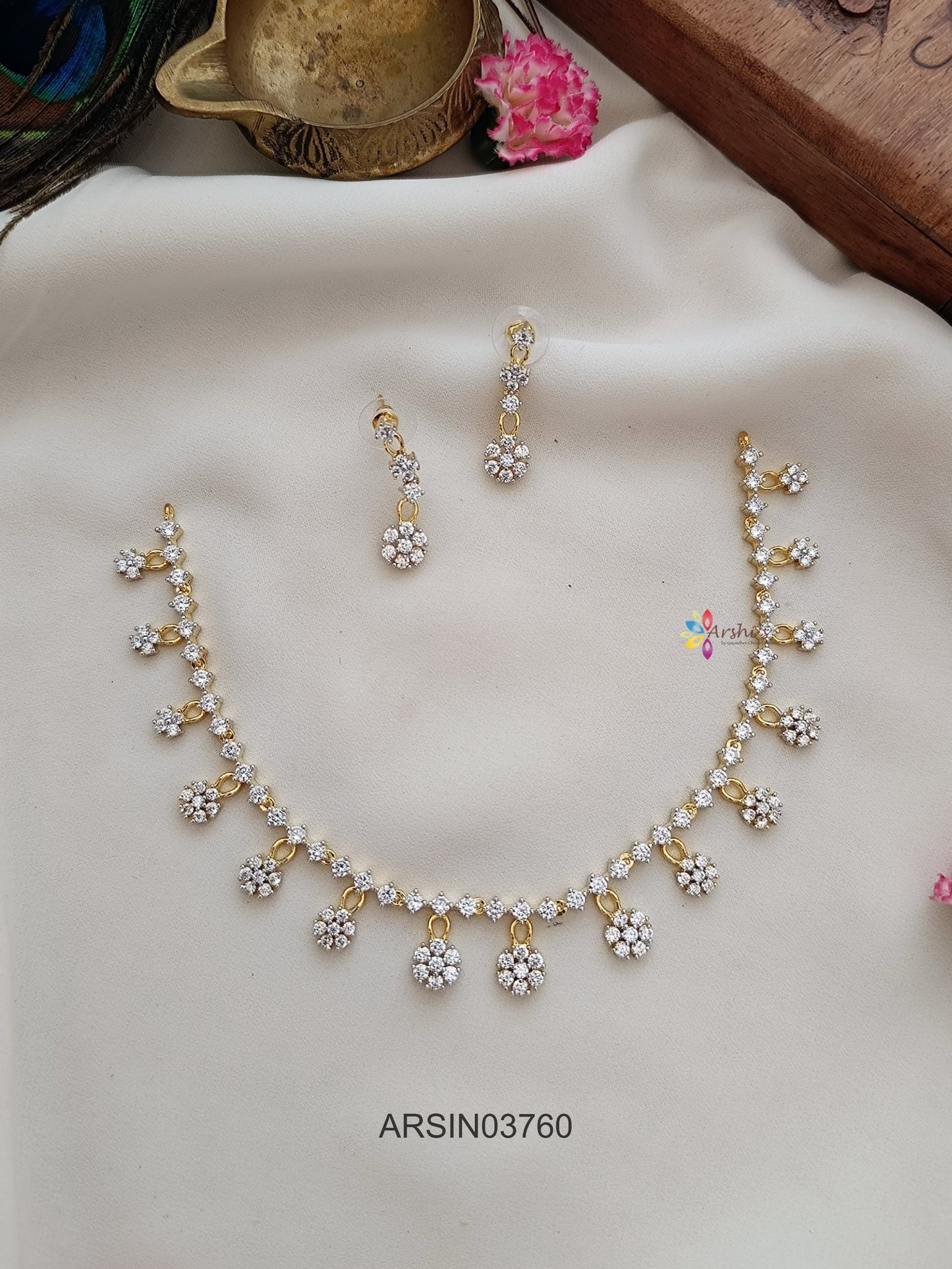 Diamond Look Like AD Stone Necklace