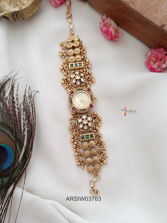 Antique Jadau Kundan Gungrool Watch