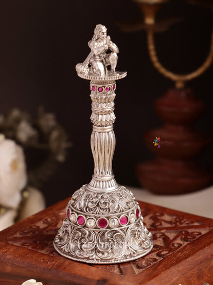Oxidised Silver Hanuman Temple Bell