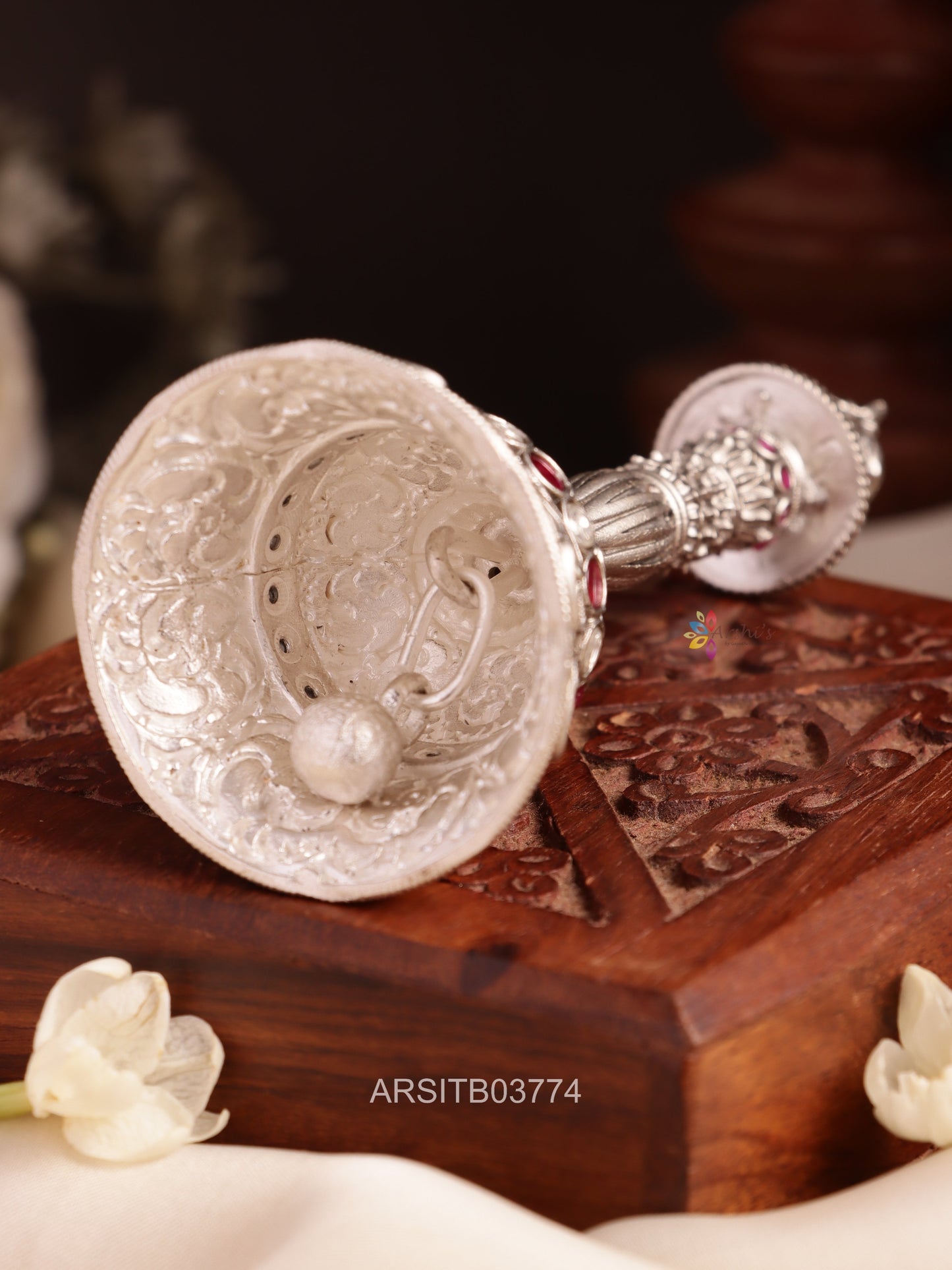 Oxidised Silver Hanuman Temple Bell
