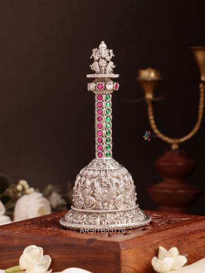 Oxidised Silver Ganesha Temple Bell