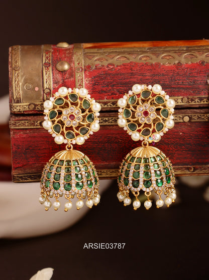 Emerald Stone Jhumka