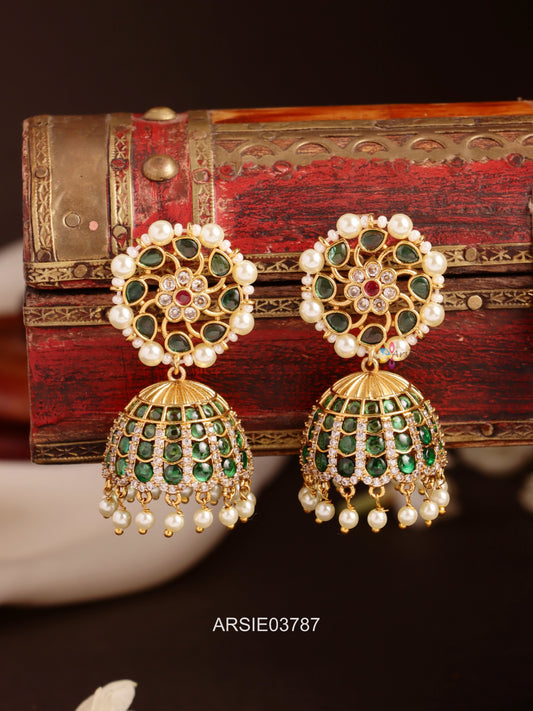 Emerald Stone Jhumka